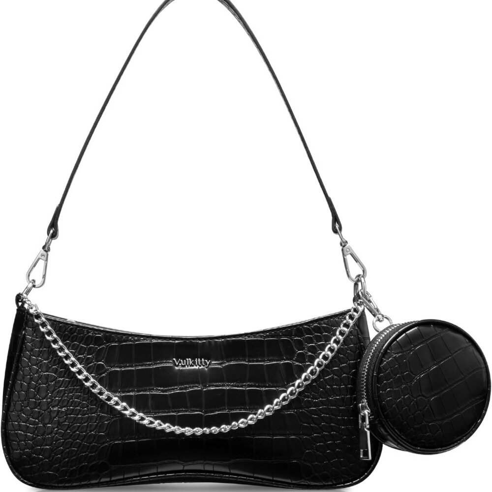 Shoulder Bag for Women Leather Small Purse Crocodile Pattern Clutch handbags - Picture 1 of 7